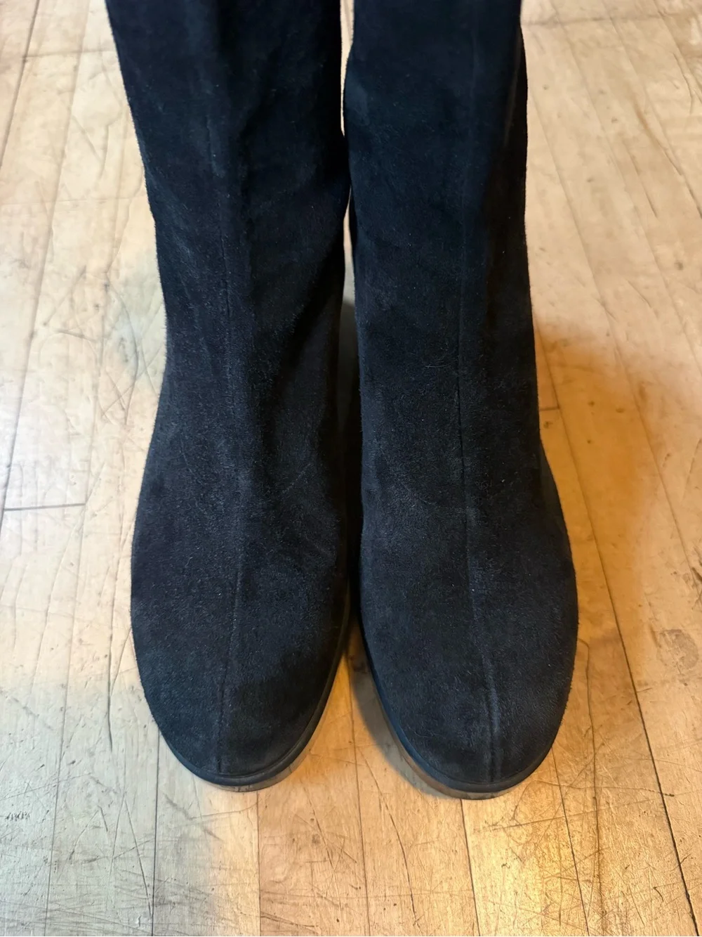 ROBERT CLERGERIE Suede Sock Ankle Boots Pull On Platform Goth Chunky Mod 7.5